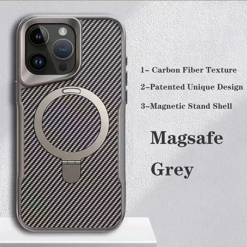Capinha para iPhone de Carbono Nano com Suporte a Carregamento MagSafe