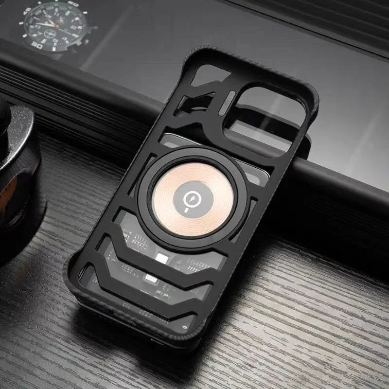 Capinha para iPhone em Carbono com Dissipação de Calor e Compatibilidade MagSafe