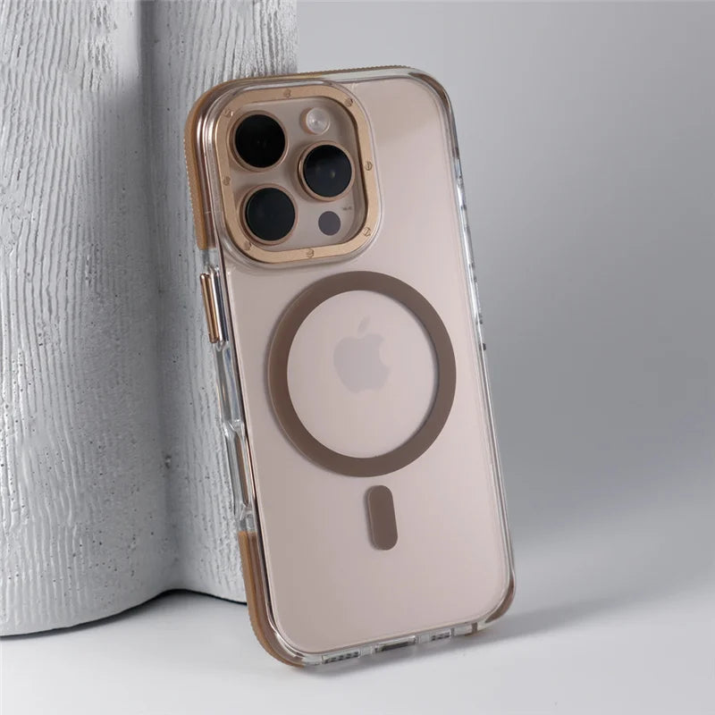 Capinha Transparente para iPhone com Design Minimalista e Compatível com Carregamento MagSafe