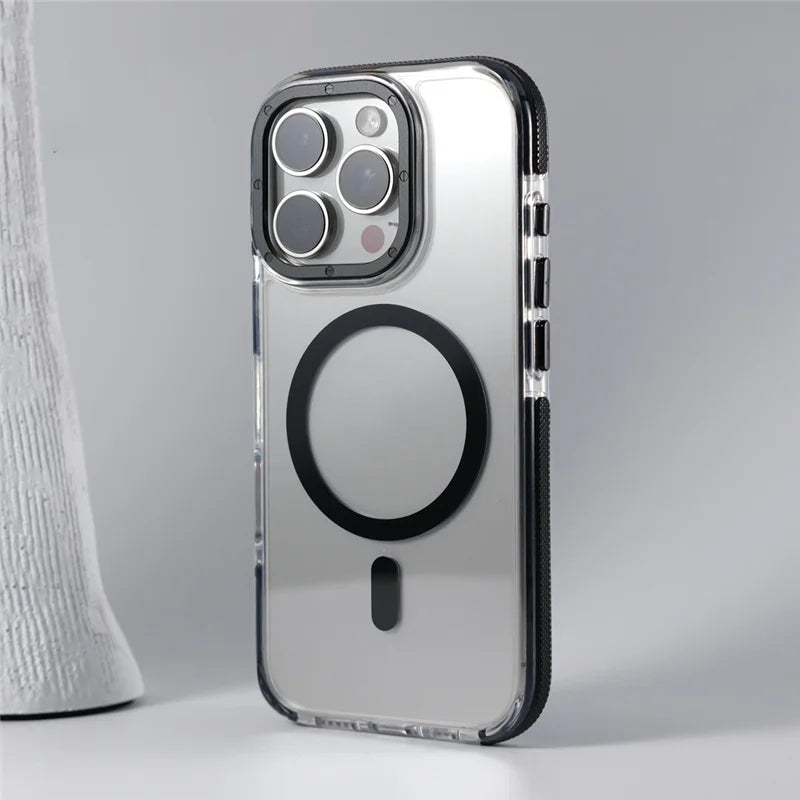 Capinha Transparente para iPhone com Design Minimalista e Compatível com Carregamento MagSafe