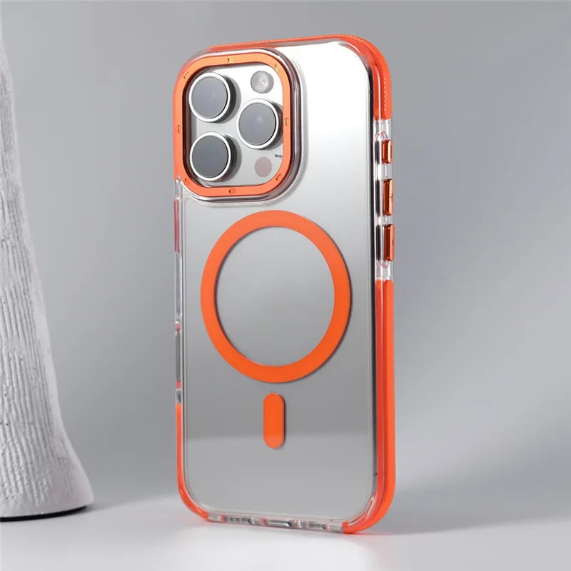 Capinha Transparente para iPhone com Design Minimalista e Compatível com Carregamento MagSafe