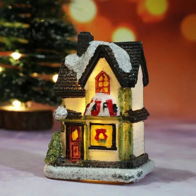 Casas Iluminadas de Natal para Decoração Festiva - Luzes Natalinas e Acessórios