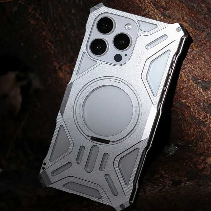 Case de Metal com Armadura e Carregamento MagSafe para iPhone