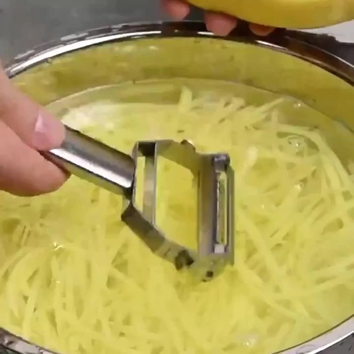 Descascador INOX Legumes Frutas Dupla Lâmina Móvel 2 Em 1