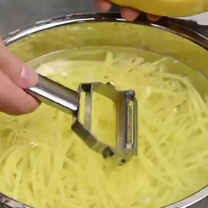 Descascador INOX Legumes Frutas Dupla Lâmina Móvel 2 Em 1