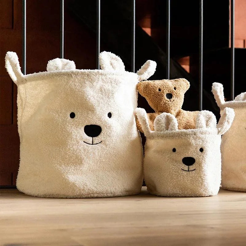 Cesta Organizadora Infantil em Sherpa Macio para Quarto - Armazenamento Prático e Estiloso