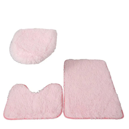 Conjunto de 3 Tapetes Antiderrapantes de Microfibra para Banheiro
