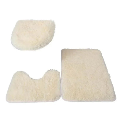 Conjunto de 3 Tapetes Antiderrapantes de Microfibra para Banheiro