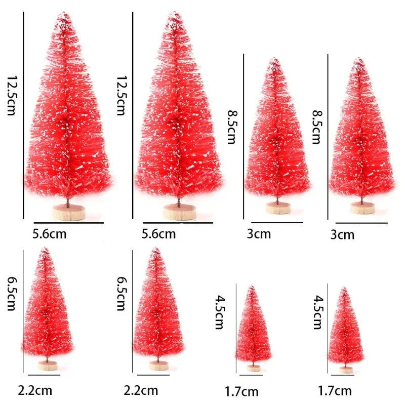 Conjunto de Mini Árvores de Natal em Pinheiro para Decoração Festiva