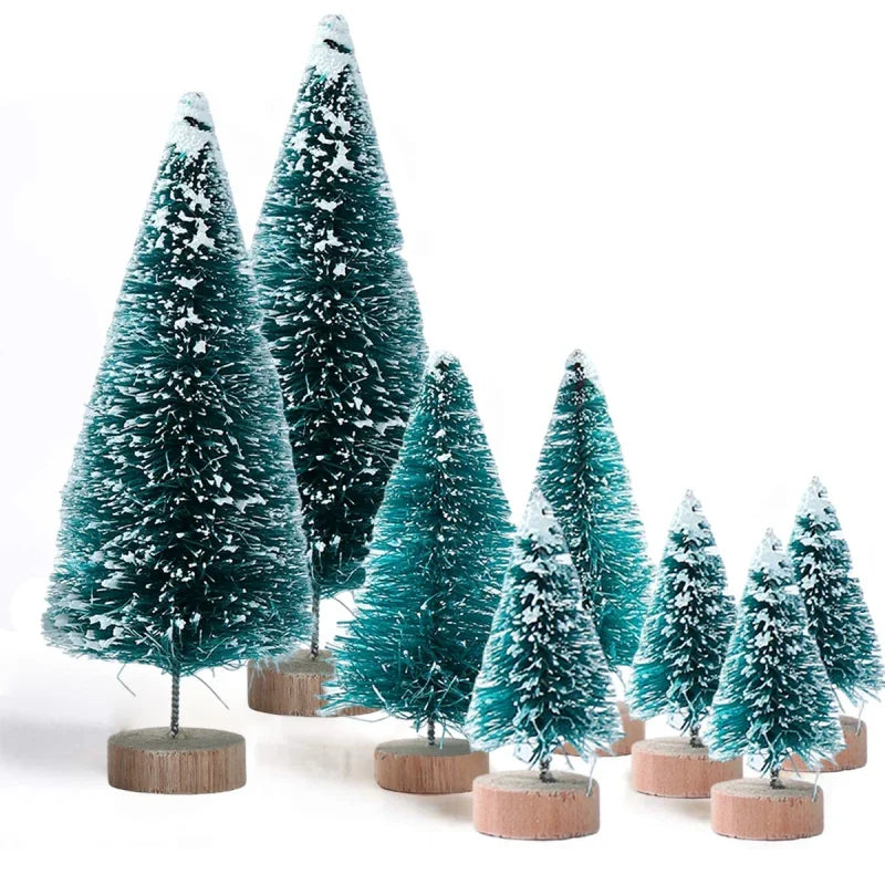 Conjunto de Mini Árvores de Natal em Pinheiro para Decoração Festiva