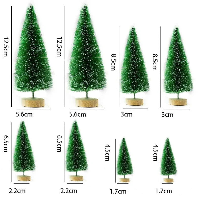 Conjunto de Mini Árvores de Natal em Pinheiro para Decoração Festiva