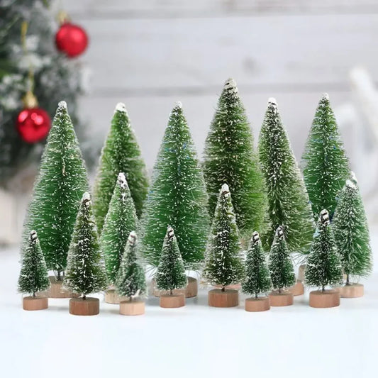 Conjunto de Mini Árvores de Natal em Pinheiro para Decoração Festiva