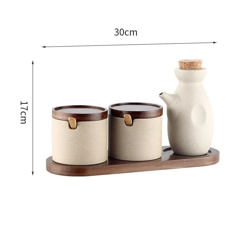 Conjunto de Potes de Cerâmica Branca para Temperos - Organizador de Cozinha