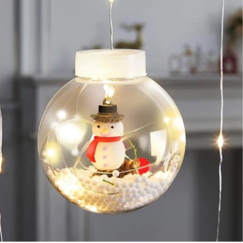 Cordão de Luzes LED Decorativas para Natal com Bolinhas Festivas