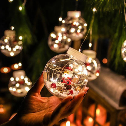 Cordão de Luzes LED Decorativas para Natal com Bolinhas Festivas