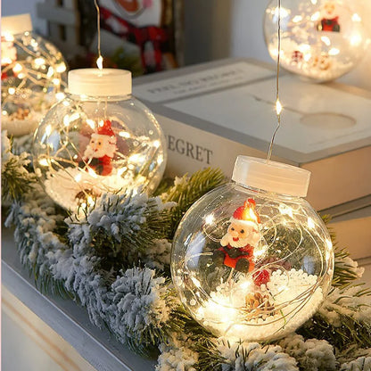 Cordão de Luzes LED Decorativas para Natal com Bolinhas Festivas