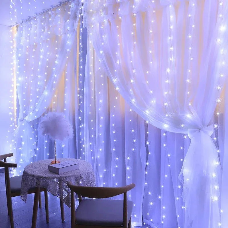 Cortina de Luzes LED Natalina para Decoração Festiva