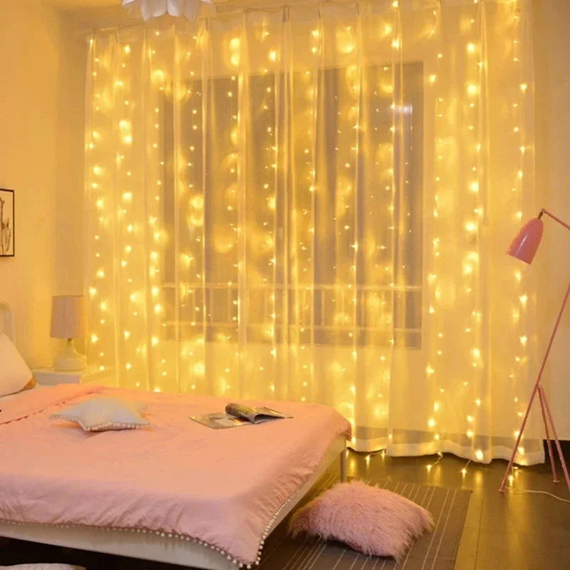 Cortina de Luzes LED Natalina para Decoração Festiva