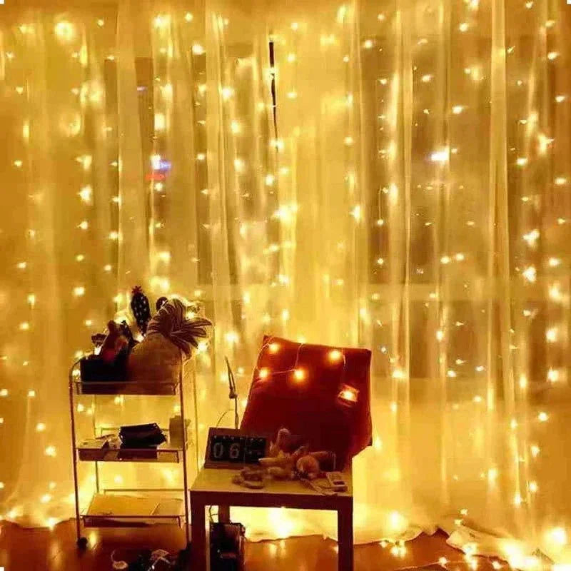 Cortina de Luzes LED Natalina para Decoração Festiva