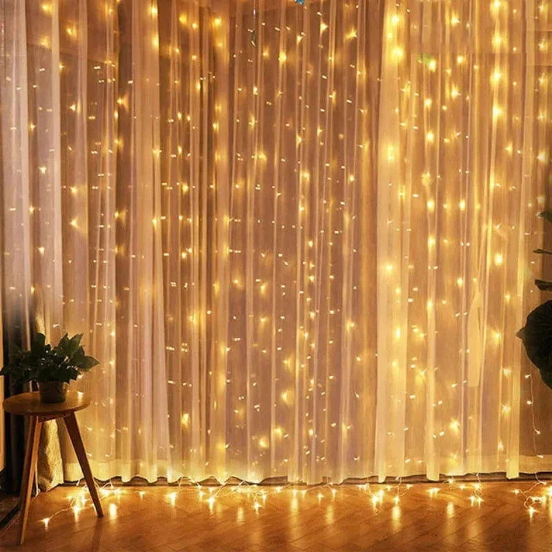 Cortina de Luzes LED Natalina para Decoração Festiva