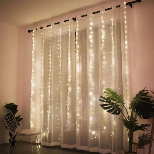 Cortina de Luzes LED Natalina para Decoração Festiva