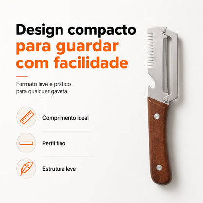 Descascador compacto para frutas e legumes