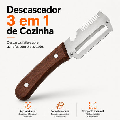 Descascador de legumes multifuncional 3 em 1