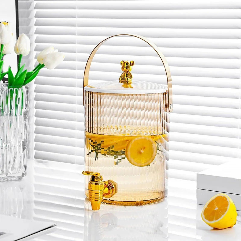 Dispenser de Bebidas 3,6L Transparente com Alça Portátil