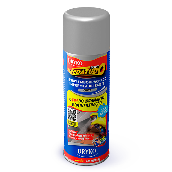Embalagem original do Spray Dryko Vedatudo 400 ml na cor cinza
