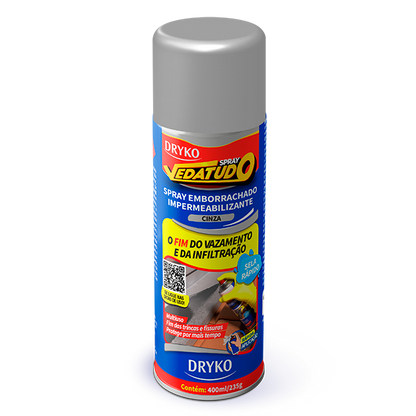 Embalagem original do Spray Dryko Vedatudo 400 ml na cor cinza