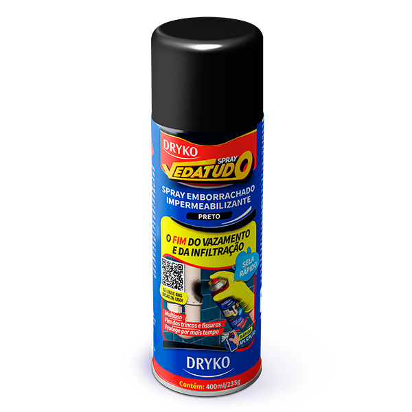 Embalagem original do Spray Dryko Vedatudo 400 ml na cor preto