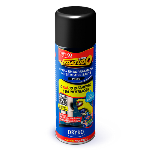 Embalagem original do Spray Dryko Vedatudo 400 ml na cor preto