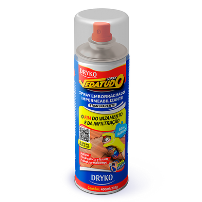 Embalagem original do Spray Dryko Vedatudo 400 ml na cor transparente