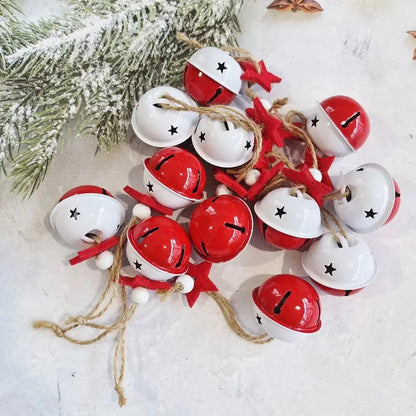 Enfeites de Natal em Metal com Sinos e Flocos de Neve - Decoração Festiva