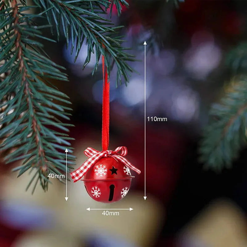 Enfeites de Natal em Metal com Sinos e Flocos de Neve - Decoração Festiva