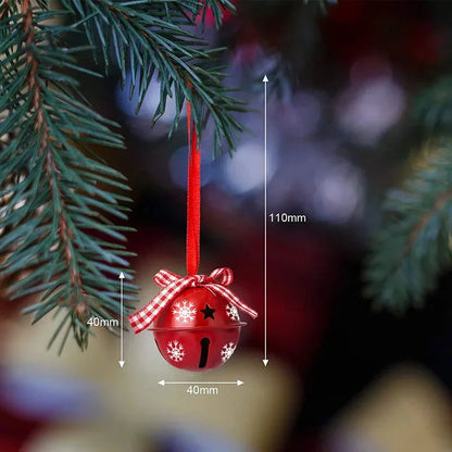 Enfeites de Natal em Metal com Sinos e Flocos de Neve - Decoração Festiva