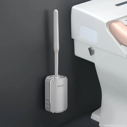 Escova sanitária de silicone com suporte para banheiro