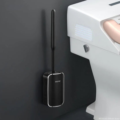 Escova sanitária de silicone com suporte para banheiro