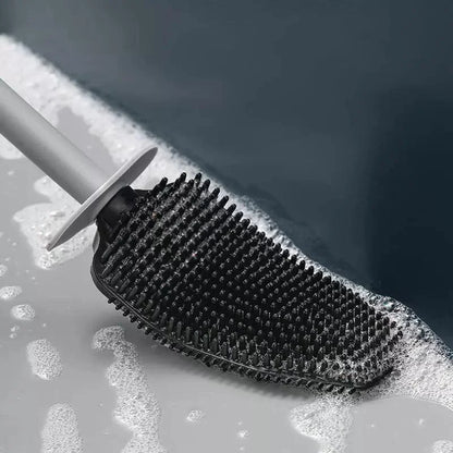 Escova sanitária de silicone com suporte para banheiro