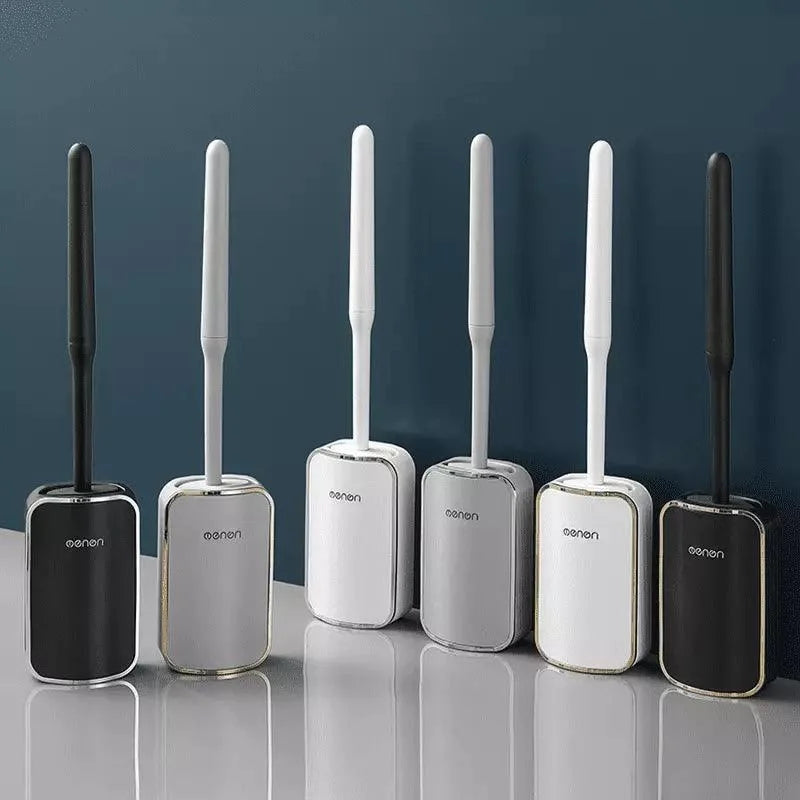 Escova sanitária de silicone com suporte para banheiro
