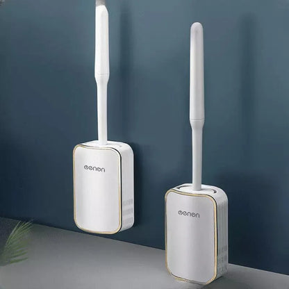 Escova sanitária de silicone com suporte para banheiro