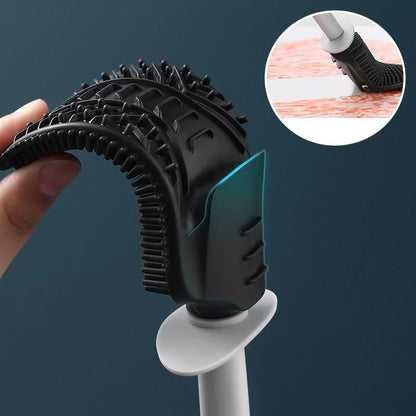 Escova sanitária de silicone com suporte para banheiro