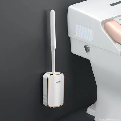 Escova sanitária de silicone com suporte para banheiro