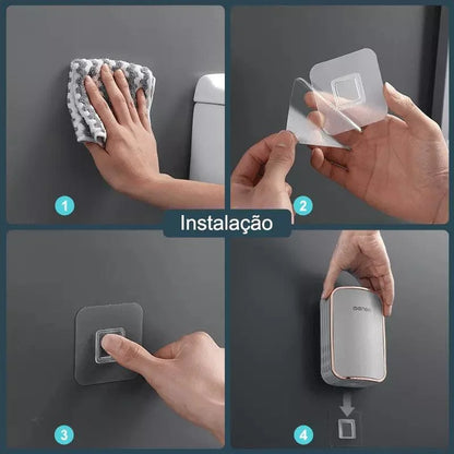 Escova sanitária de silicone com suporte para banheiro