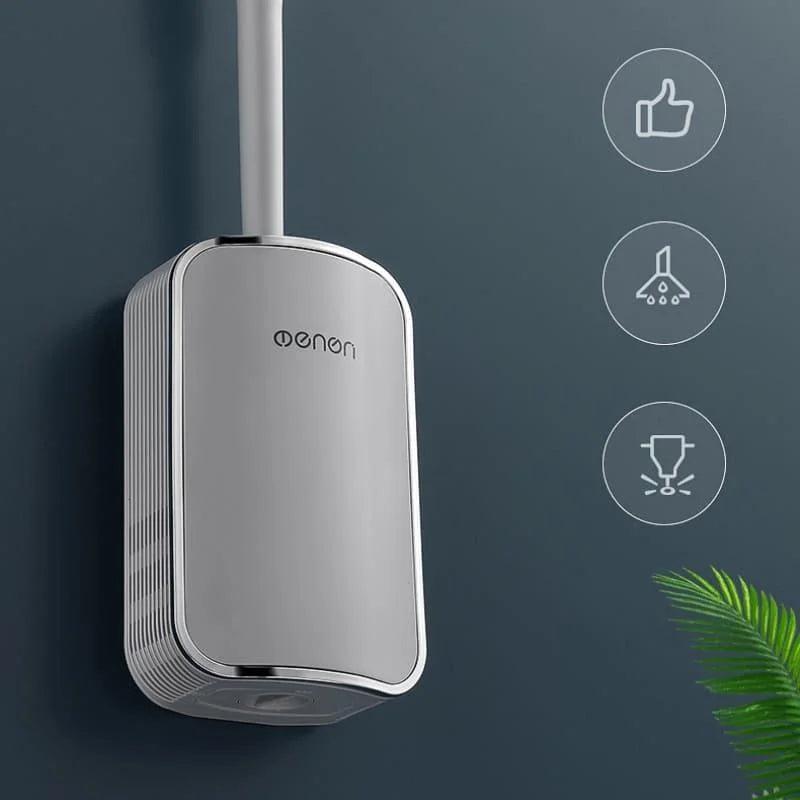 Escova sanitária de silicone com suporte para banheiro