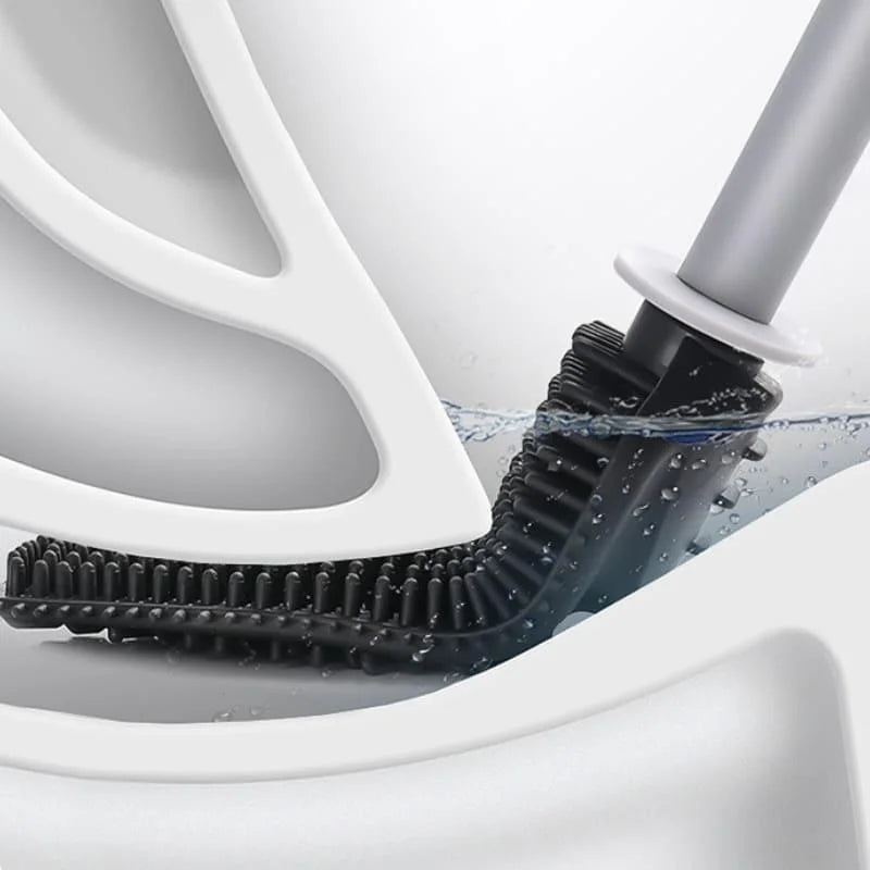 Escova sanitária de silicone com suporte para banheiro