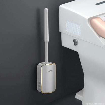 Escova sanitária de silicone com suporte para banheiro