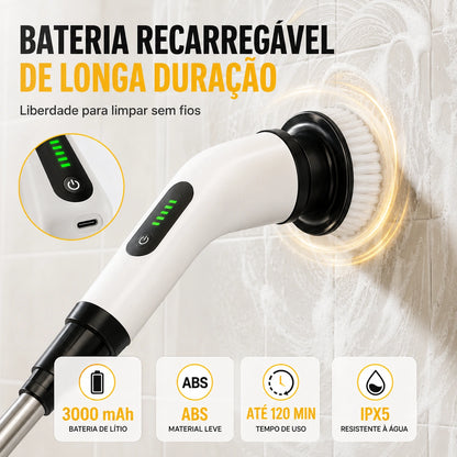 Escova Elétrica de Limpeza 9 em 1 Recarregável