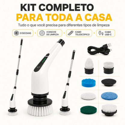 Escova Elétrica de Limpeza 9 em 1 Recarregável