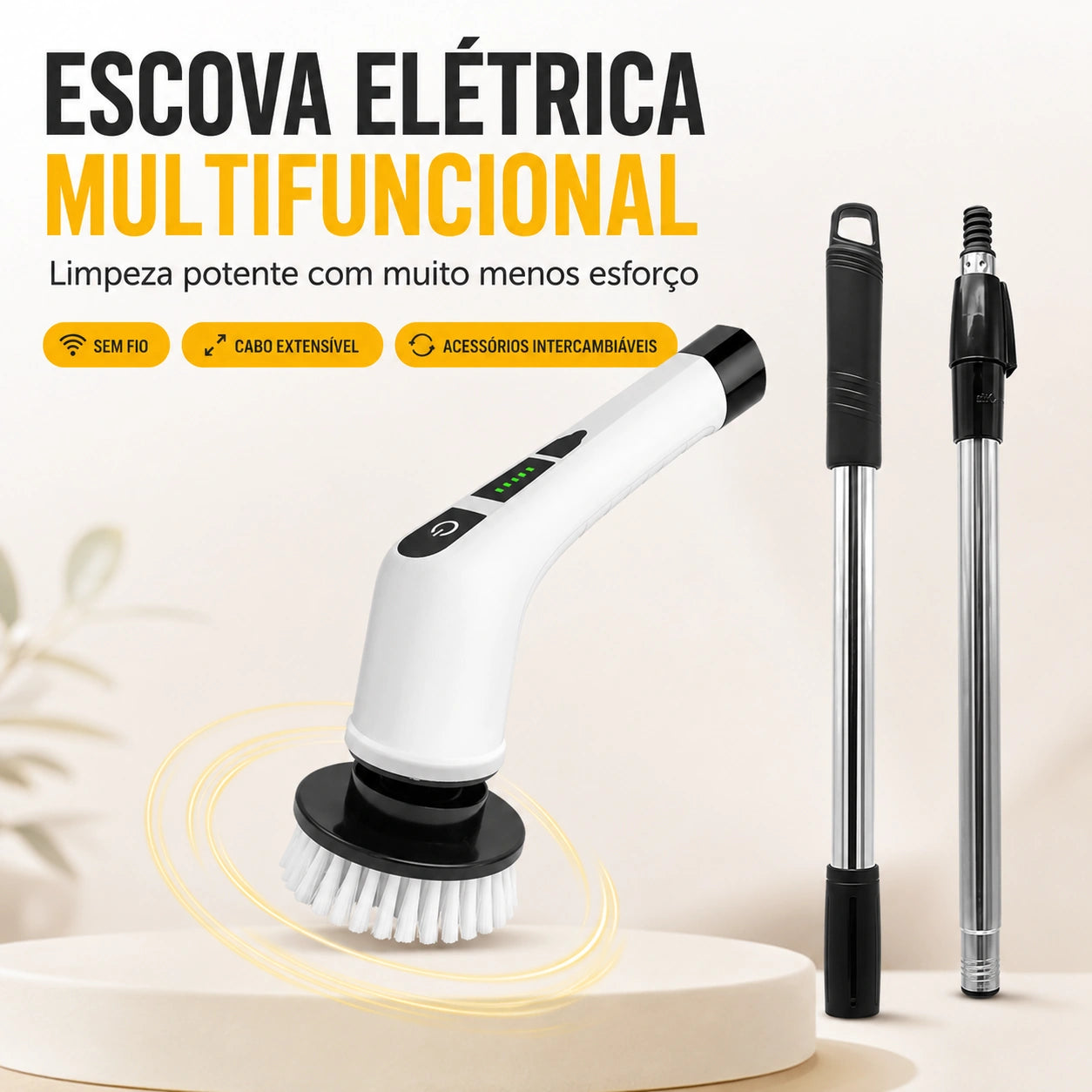 Escova Elétrica de Limpeza 9 em 1 Recarregável